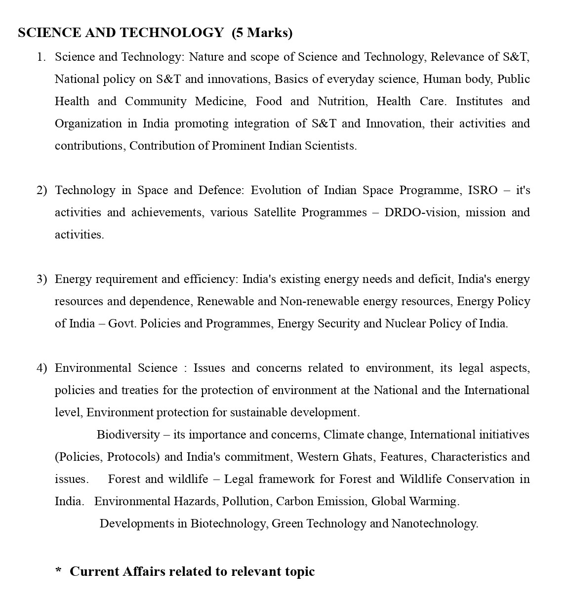 KERAL PSC SI PRELIMS SYLLABUS